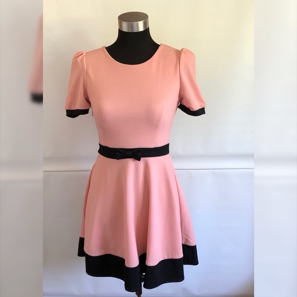 Pink and Black contrast A Line Dress Size: S - Picture 1 of 7